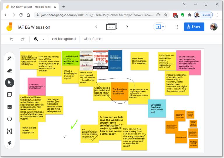 Google Jamboard getting started on virtual whiteboards.